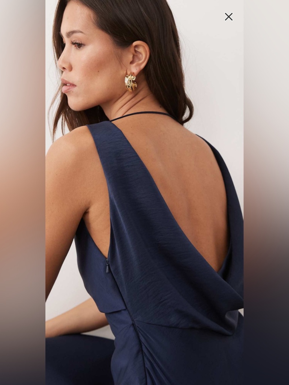 NWT Satin drape bodice maxi dress with cowl back detail - Picture 2 of 4